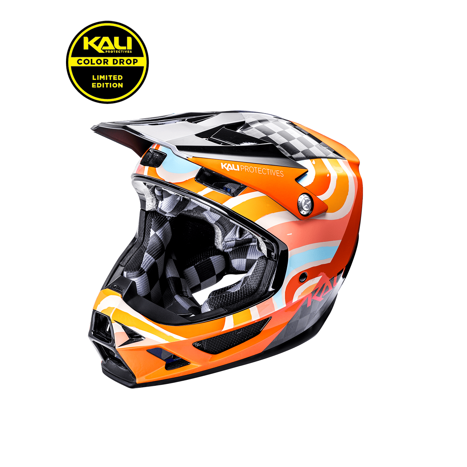 full color motorcycle helmet Kali Trinity Carbon Helmet Swirl